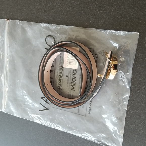 Valentino Medium Baby Soave Leather Belt, Color Rose - Picture 11 of 11